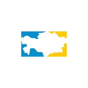 Kazakhstan map logo icon vector symbol element Stock Illustration