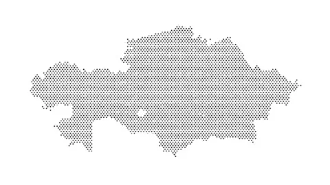Kazakhstan map from particles, dots. Digital silhouette. Abstract animation.. Stock Footage 318018407