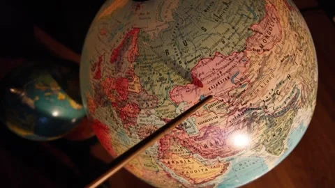 Kazakhstan Map Pointer Stock Footage 333348471