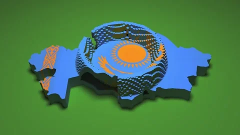 Kazakhstan Map - Ripple Effect Stock Footage 330487488