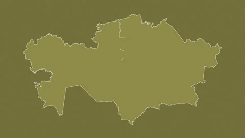 Kazakhstan map - solid. Regions. Pattern. Video stock 241732353