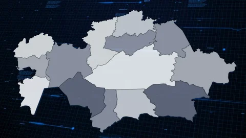 Kazakhstan network map Stock Footage 87978692