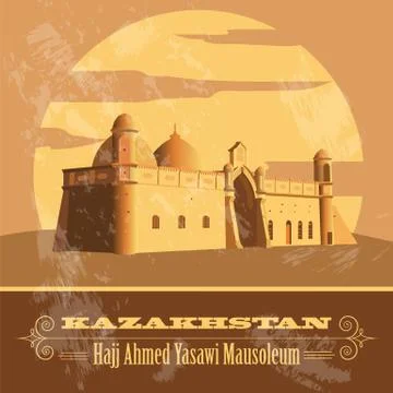 Kazakhstan. Retro styled image. Stock Illustration