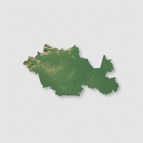 Kazakhstan Rotating 3D Relief Map Seamless Loop, Alpha Channel 4K 스톡 동영상 340712028