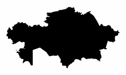 Kazakhstan silhouette map Stock Illustration