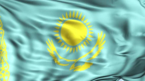 Kazakhstan Waving Flag Background Stock Footage 204131698