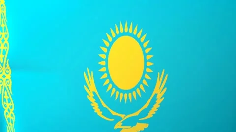 Kazakhstan Waving Flag Stock Footage 10762066
