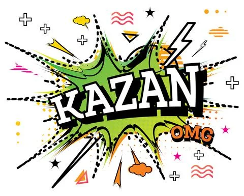 Kazan Comic Text in Pop Art Style Isolated on White Background. Stockillustratie