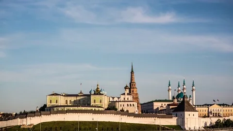 Kazan Kremlin summer hyper lapse. Kazan landmark 库存影片 84779361