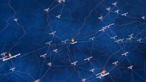 Kazan map big data visualization. Futuristic map infographic of city in Russia イラスト素材