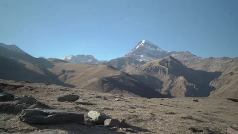 Kazbegi mountain view in autumn Video stock 231250352