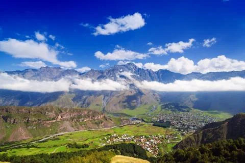 Kazbegi - small town Фото