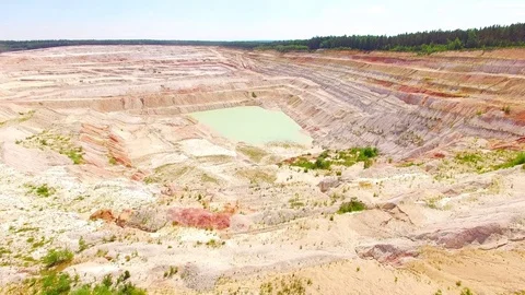 Kaznejov kaolin quarry. Video stock 76721473