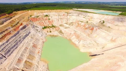 Kaznejov kaolin quarry. Stock-Footage 76726814