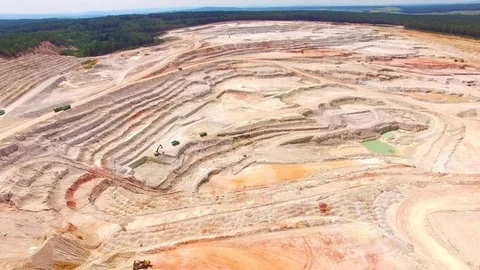 Kaznejov kaoline quarry. 스톡 동영상 76806912