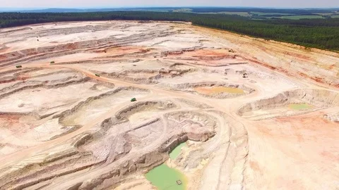Kaznejov kaoline quarry. Stock Footage 76807568