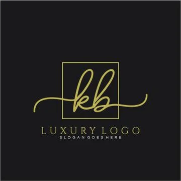 KB Initial handwriting logo design Stock Illustration