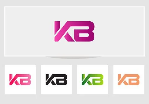 KB letter Type Logo Design vector Template. Abstract KB Letter logo Design Stock Illustration