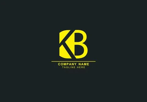 KB or BK minimal and negative space logo Stock Illustration