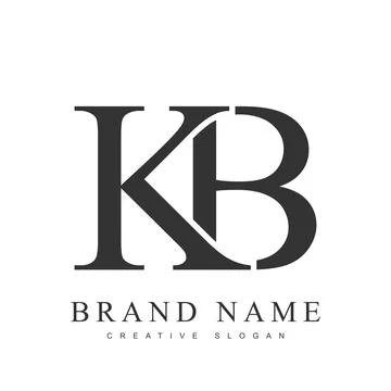 KB trendy logotype template. Initial letter k and b classic font style. Cre.. Stock Illustration
