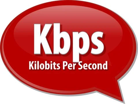 Kbps acronym definition speech bubble illustration Stock Illustration