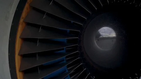KC-10 Extender engine fan blades rotating Stock Footage 108093458