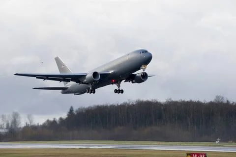 The KC-46A Pegasus development program completed its first flight of Engin... 库存照片