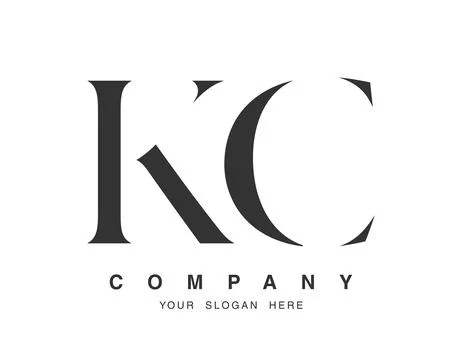 KC logo design. Initial letter k and c serif font style. Creative classic c.. Stock Illustration