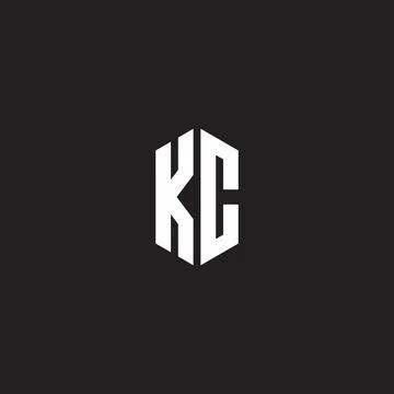 KC Logo monogram with hexagon shape style design template Illustrazione stock
