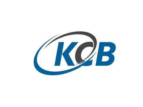 KCB letter creative modern elegant swoosh logo design Stock Illustration