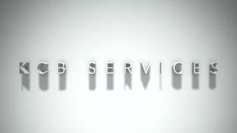 Kcb services 3D title animation white text on a white background Stock Footage 298895160