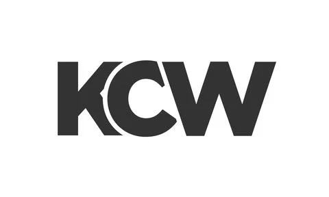 KCW logo design template with strong and modern bold text. Initial based ve.. Stock Illustration