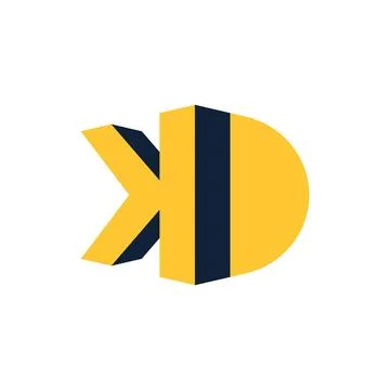 KD logo monogram, letter K and D 3d Stock Illustration