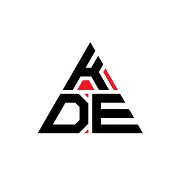 KDE triangle letter logo design with triangle shape. KDE triangle logo desi.. Stock Illustration