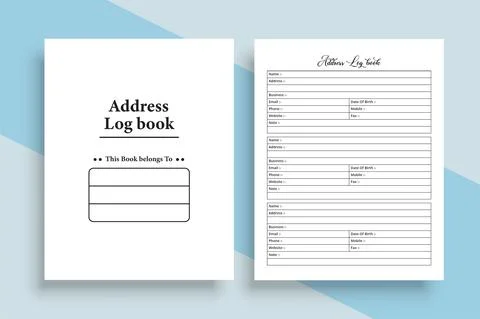 KDP interior address notebook template. Personal or business purpose informat Illustrazione stock