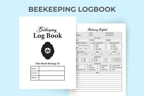 KDP interior beekeeping notebook. Beehive caring and nectar production inform Stock Illustration