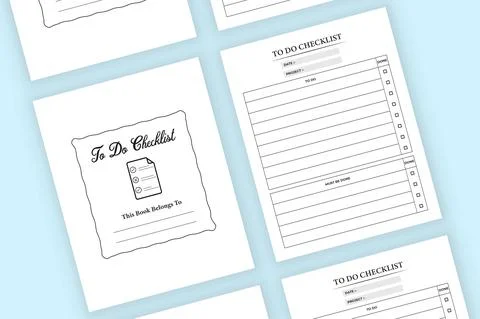 KDP interior To do checklist notebook. To do checklist log book. KDP interior Illustrazione stock