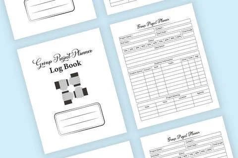 KDP interior group project planner logbook. Students group project tracker in 스톡 일러스트