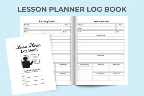 KDP interior Lesson planner journal template. Study planner and task tracker  Stock Illustration