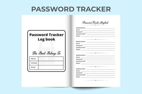 KDP interior password tracker notebook. Website information log book interior イラスト素材