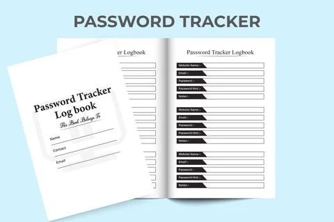 KDP interior password tracker. Password tracker and website information noteb Stock Illustration