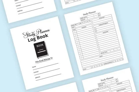 KDP interior study planner notebook template. Students daily routine planner  Stock Illustration
