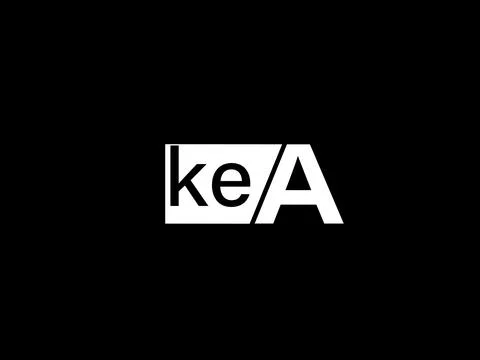 KEA Logo and Graphics design vector art, Icons isolated on black background Illustrazione stock