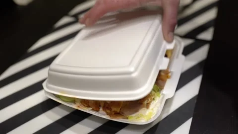 Kebab box opening Stock Footage 232502891