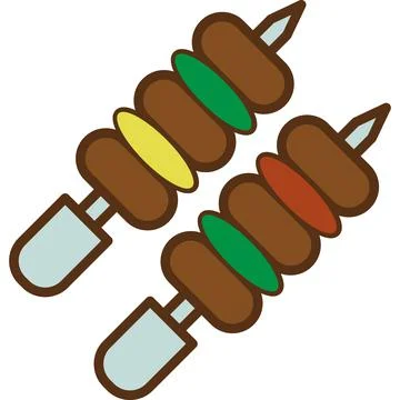 Kebab Filled Outline Icon Vector Illustrazione stock