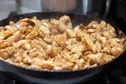 Kebab on frying pan 写真素材