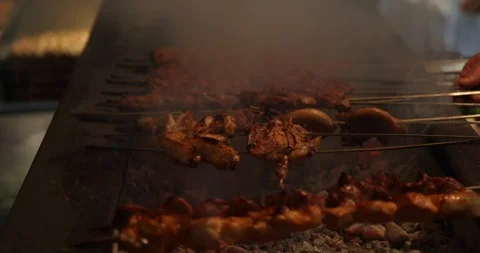 Kebab on the grill Vídeos de archivo 99559454