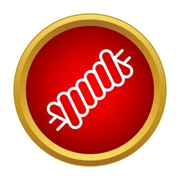 Kebab icon representing grilling meat in a red circle Stock Illustration