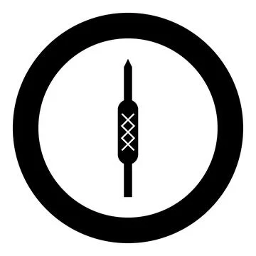Kebab Kabab icon in circle round black color vector illustration image soli.. 스톡 일러스트