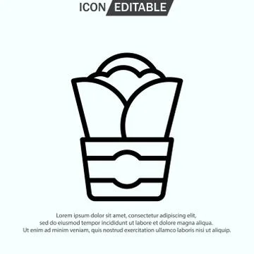 Kebab line icon, outline vector logo illustration Stock Illustration